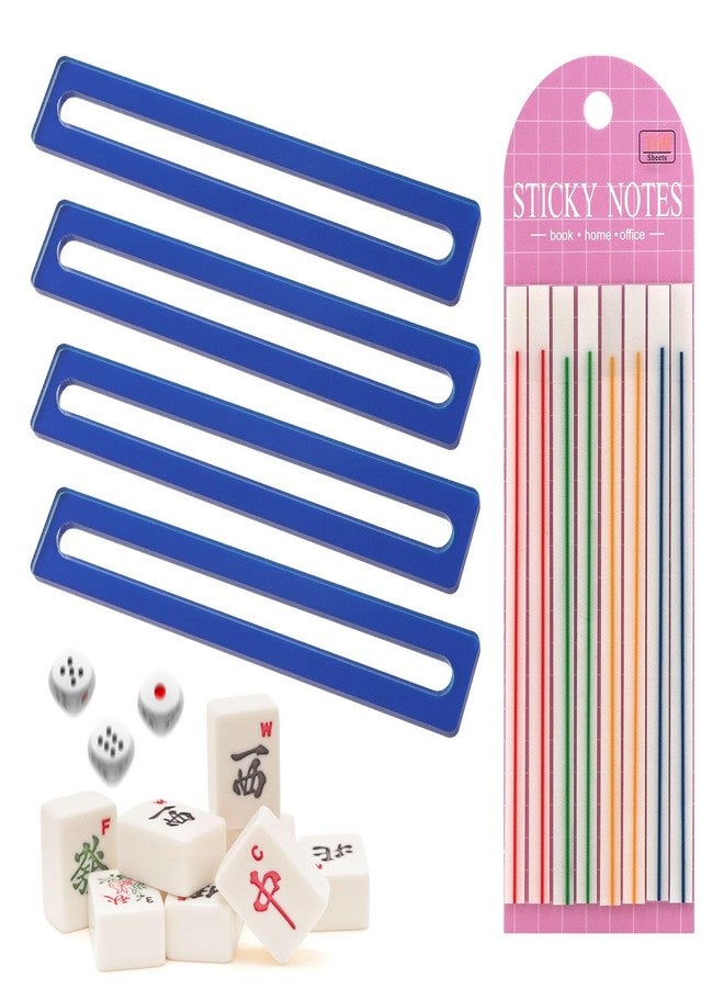 Yonderfume 4Pcs Mahjong Line Finder, Bright Mahjong Rules Helper with 160 pcs Transparent Mahjon g Line Finder Notes, Mahjon-g Card Guide, Mahjon g Accessories - Image 1
